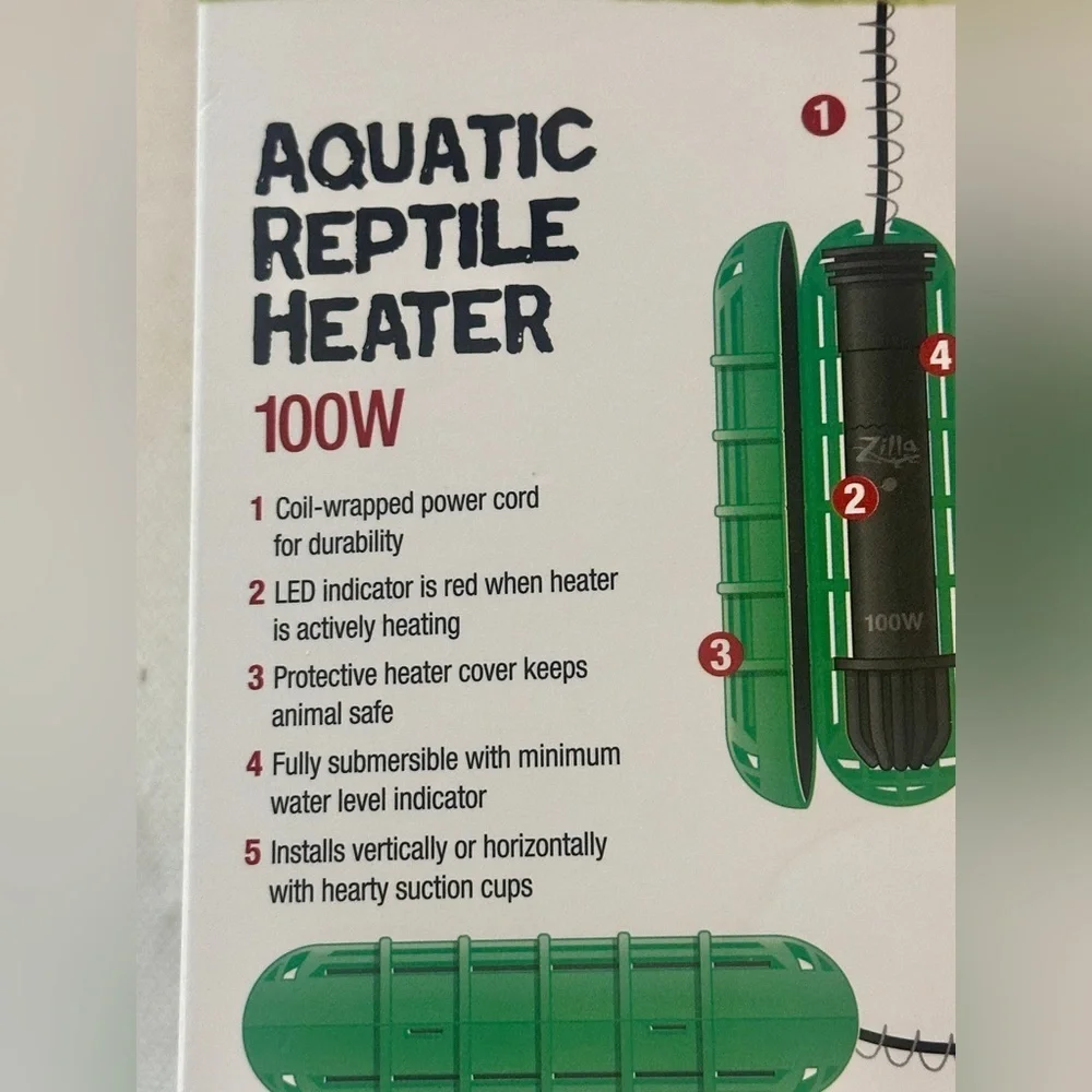 Zilla 2 Pack- Aquatic Reptile Heaters 100 Watts for Terrariums Up to 40 Gallons